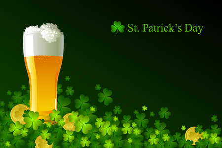 Frosty glass of light beer for St Patrick's Dayのイラスト素材