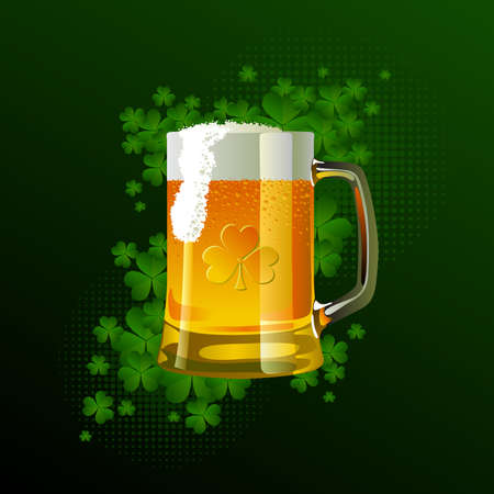 Frosty glass of light beer for St Patrick's Dayのイラスト素材