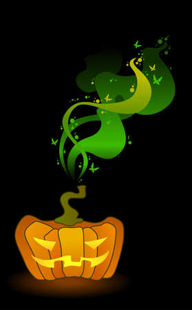 Big orange Jack-O-Lantern Pumpkinsのイラスト素材