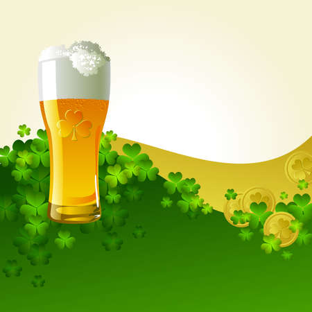 Frosty glass of light beerのイラスト素材