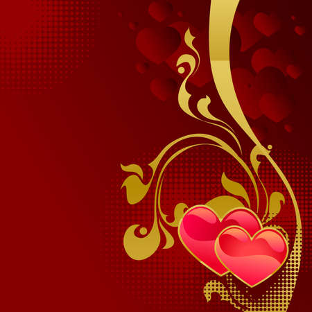 red valentine's day cardのイラスト素材