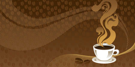 Cup of coffee with abstract backgroundのイラスト素材