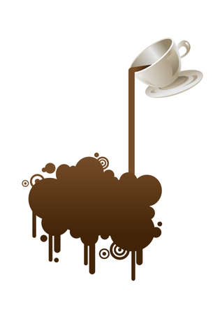 Cup of coffee on a white backgroundのイラスト素材