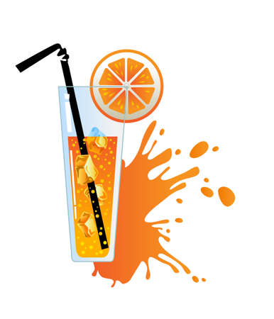 Alcohol orange cocktail with ice のイラスト素材