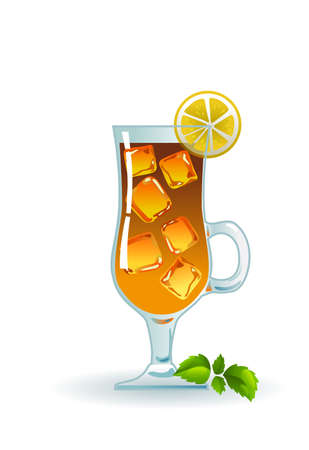 Iced tea with lemon and mint のイラスト素材