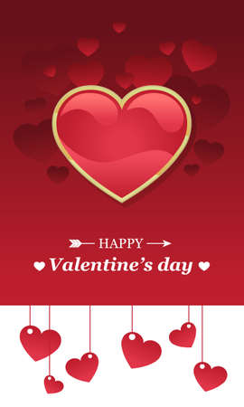 Valentine s day card with red heartのイラスト素材