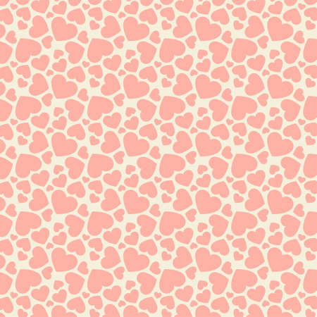 Seamless pink heart pattern on light background のイラスト素材