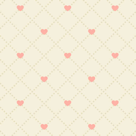 Seamless pink heart pattern on light background のイラスト素材
