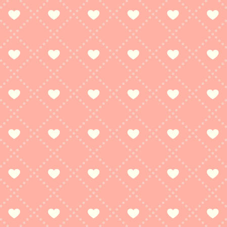 Seamless pink heart pattern on light background のイラスト素材