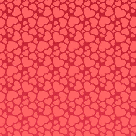 Seamless pink heart pattern on red background のイラスト素材