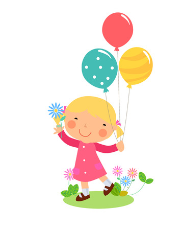 girl and balloonのイラスト素材
