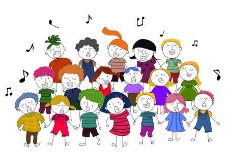 children choir singingのイラスト素材