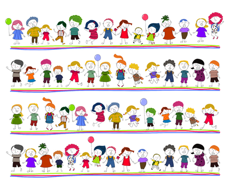 happy childrenのイラスト素材