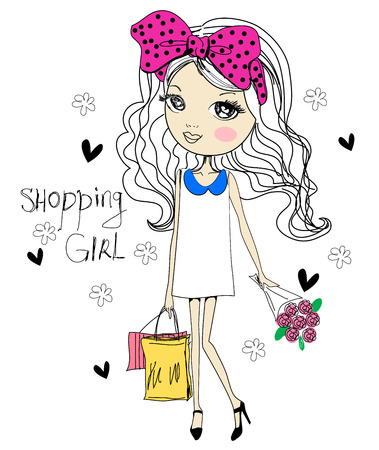 Shopping girlのイラスト素材