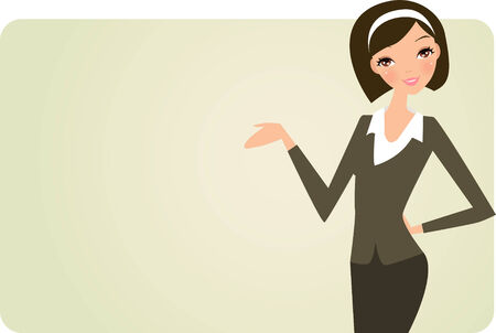 office lady and bannerのイラスト素材