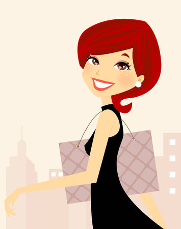 Shopping girlのイラスト素材