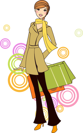 Shopping girlのイラスト素材