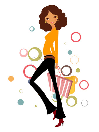 Shopping girlのイラスト素材