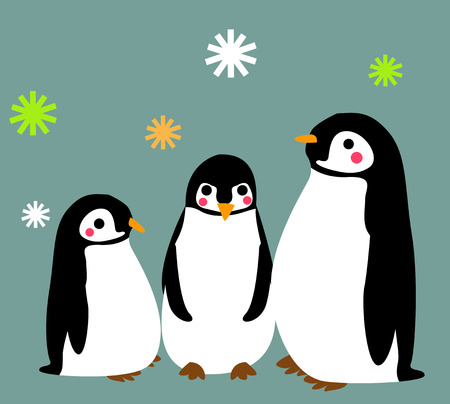 Penguin familyのイラスト素材