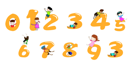 Kids and numbersのイラスト素材