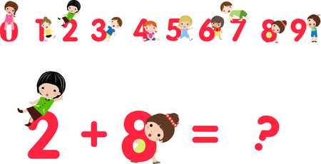 Kids and numbers seriesのイラスト素材