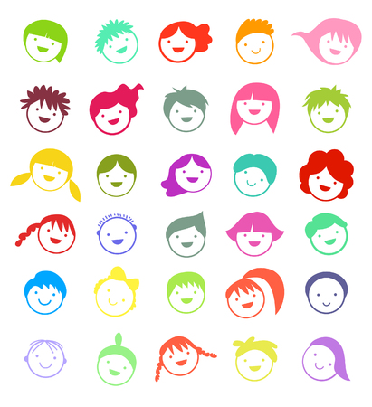 People face setのイラスト素材