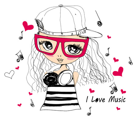 Music girlのイラスト素材