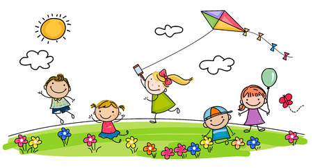 Children playingのイラスト素材