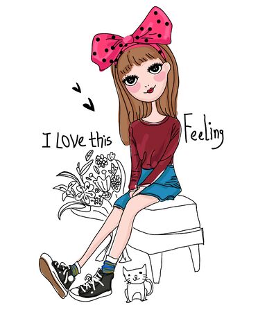Sketch of girlのイラスト素材