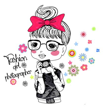 Sketch girlのイラスト素材