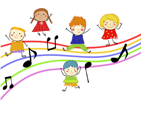 children and musicのイラスト素材