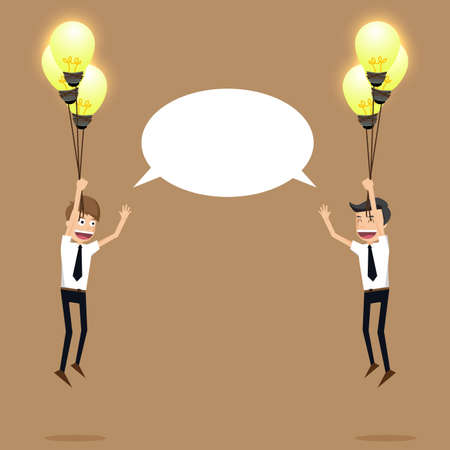 businessman teamwork of bulbs idea.vectorのイラスト素材