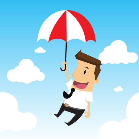 businessman flying in the sky.vectorのイラスト素材