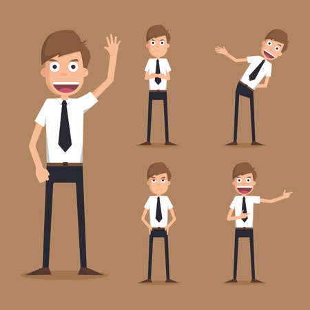 Set of businessman characters , eps10 vector formatのイラスト素材