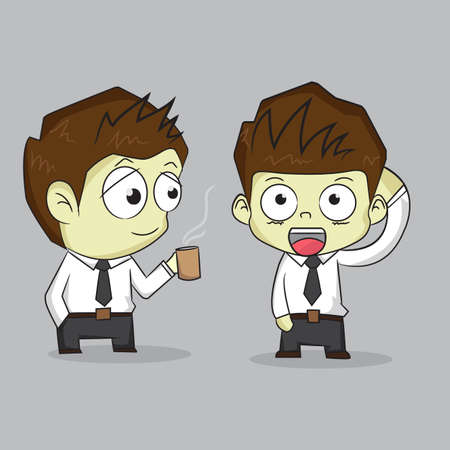 businessman relaxing with coffee cup.vectorのイラスト素材