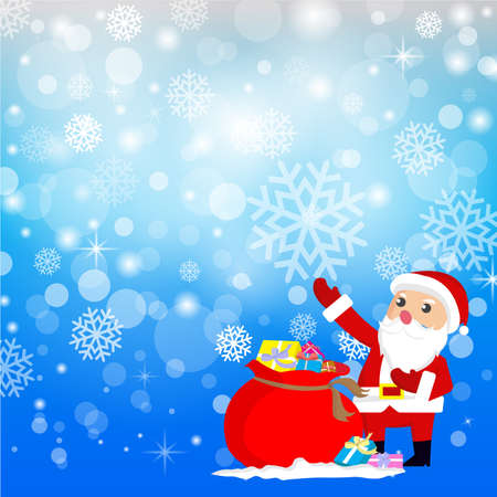 Santa Claus with Christmas Gifts and Background.vectorのイラスト素材