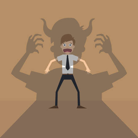 Vector cartoon of Businessman terror devil shadow
.vectorのイラスト素材