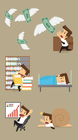 Set,Businessman Character.vectorのイラスト素材