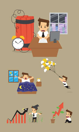 Set,Businessman Character.vectorのイラスト素材