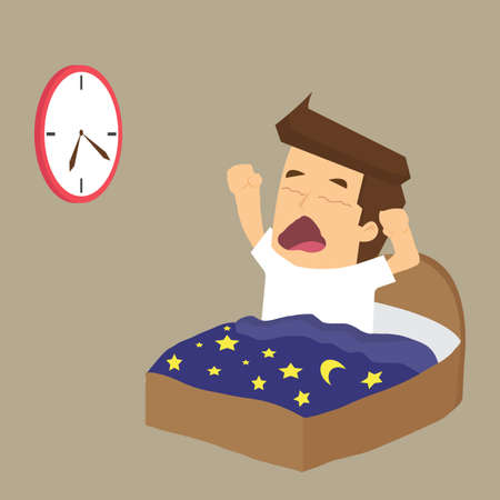 Businessman wake up early.vectorのイラスト素材