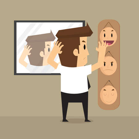 businessman  select mask in work a day.vectorのイラスト素材