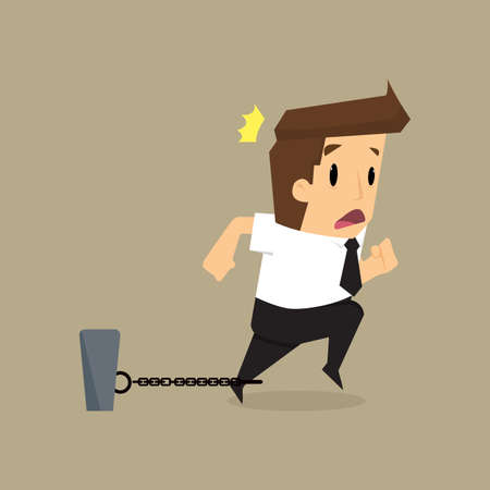 businessman with chains bind.vectorのイラスト素材