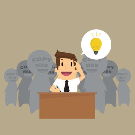 Man is stealing Idea. Vectorのイラスト素材