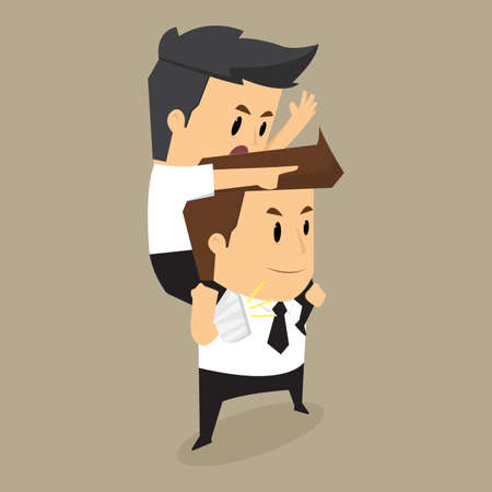 Injured colleague riding on businessman , eps10 vector formatのイラスト素材