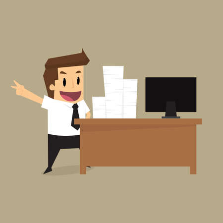 businessman Hard Working.vectorのイラスト素材