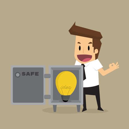 Businessman safe idea.vectorのイラスト素材