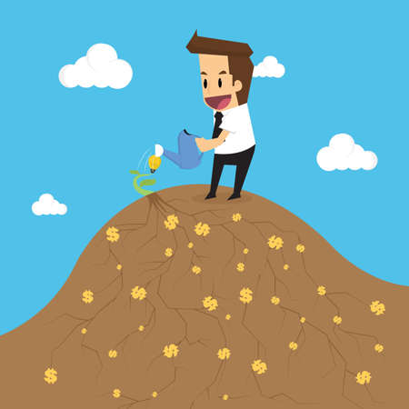 businessman with sprout business It is possible to succeed. future.vectorのイラスト素材