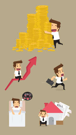 Set,Businessman Character.vectorのイラスト素材