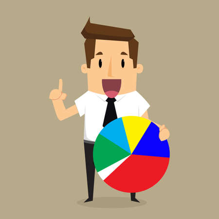 businessman points to chart of profit.vectorのイラスト素材