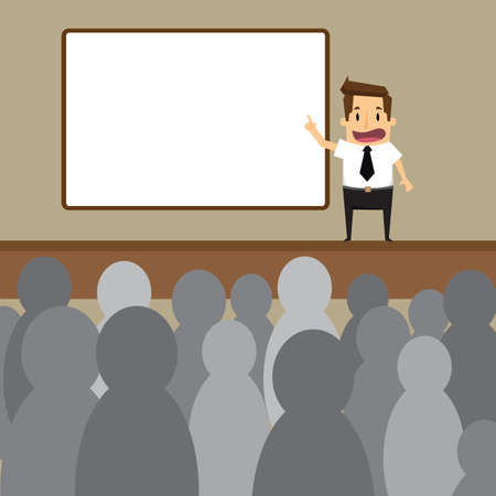 Businessman giving a presentation.vectorのイラスト素材
